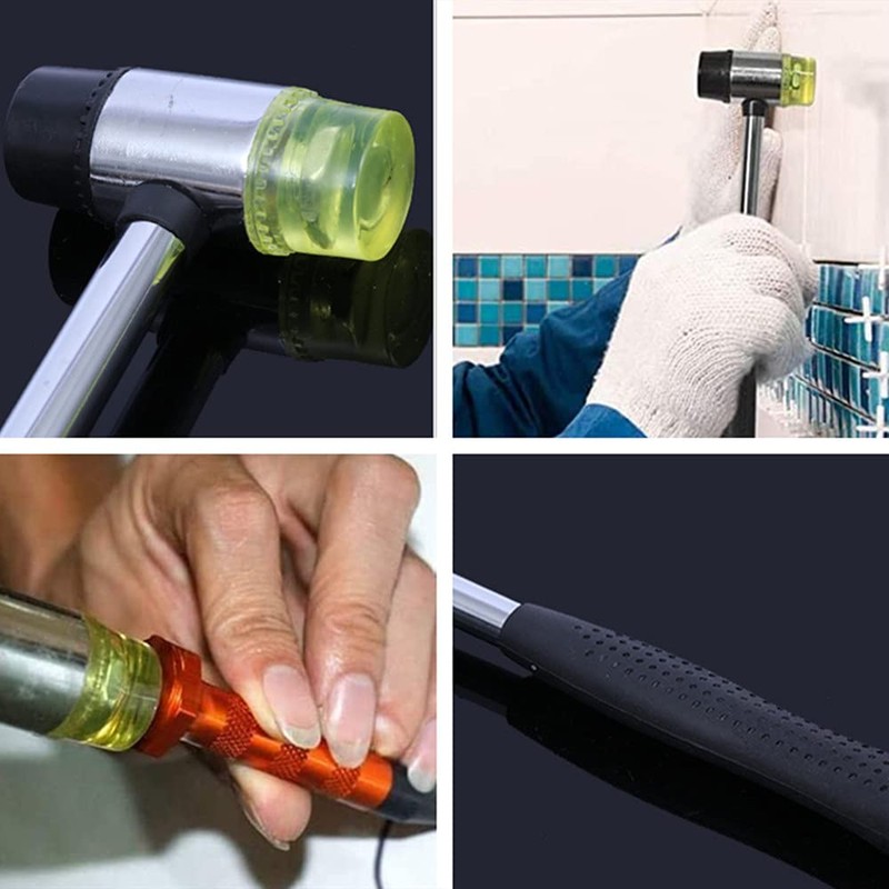 25mm/9.84in Rubber Mallet Double-Sided Soft Hammer Plastic Hammer Manual Rubber