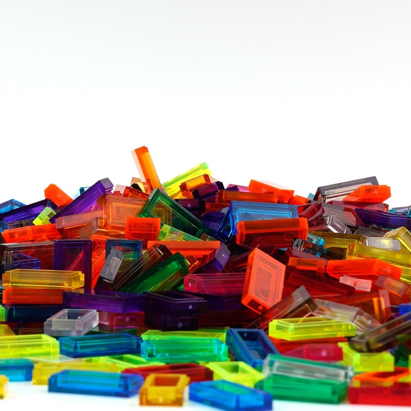 WSRYLTCH Transparent Tiles 1x2 Flat Bricks - 1000pcs Classic Building
