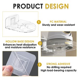 2er-Set Selbstklebende Kamerahalterung ohne Bohren, Universelle Wandmontage für Sicherheitskameras, Baby-Monitore und Smart-Geräte, Kamera Wandhalterung Kompakt Einfach zu Installieren Mount Bracket