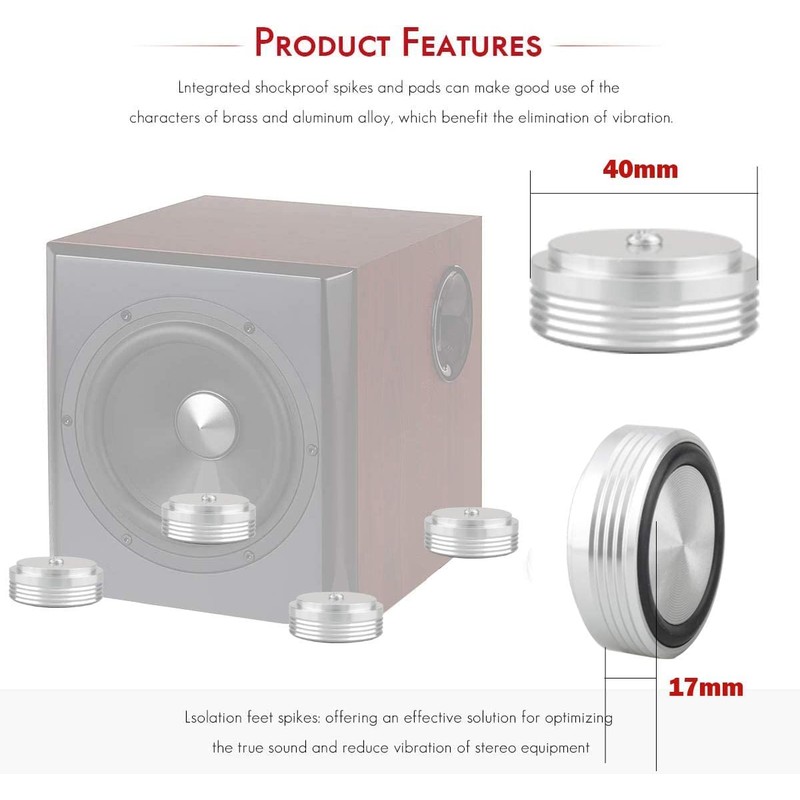 Tertullus 4pcs Speaker Isolation Feet 39mm×17mm Turntable Isolation Platform Anti-Vibration