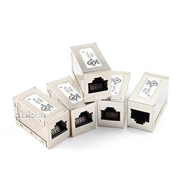 CablesOnline 5-Pack CAT.6A Gigabit Modular Inline Coupler Female to Female, FTP, Shielded Silver (T-66A1-5)