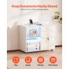 Adjustable Shelves 3-Drawer Wooden Mobile Filing Cabinet Lockable Rolling File