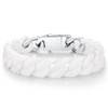 Pinannie White 12mm Wide Ceramic Cuban Link Bracelet for Men