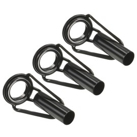 PATIKIL 5.0mm Tube Dia Fishing Rod Tips Repair Kit, 3pcs Stainless Steel Black Guide Ring for Saltwater Freshwater Fishing