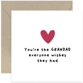 Old English Co. Funny Birthday Card for Grandad - Heartfelt Sentimental Thank You Card - Special Cards for Him | Blank Inside