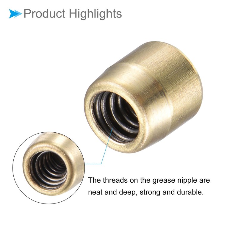 CoCud Brass Push Button Grease Oil Cup, | 6x6mm Male