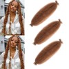 Mscat 40,6 cm, 3 Packungen vorgetrennte braune federnde Afro-Twist-Haarverlängerungen für