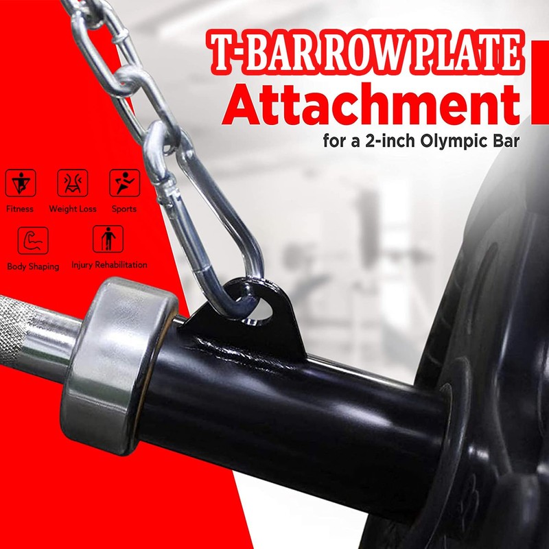 T-bar Row Platform with Chain Full 360°Swivel Eyelet Landmine Attachment