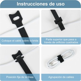 Cinchos de para Cables 200 PCS - Correas de Cable Ajustables y Reutilizables, para Gestión de Cable para Hogar, Oficina y Centros de Datos -150x12mm 150x12mm, Negro Rojo Blanco Gris, ajustables reutilizables, gestión cables hogar oficina centros datos