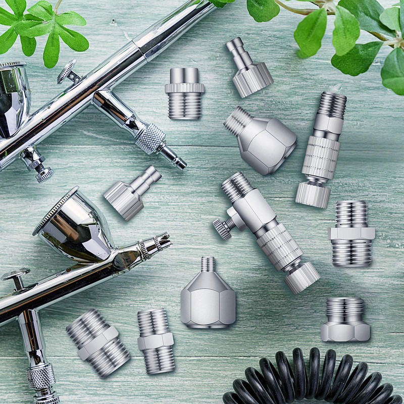 14 Pieces Airbrush Adapter Set Airbrush Quick Disconnect Fittings Hose