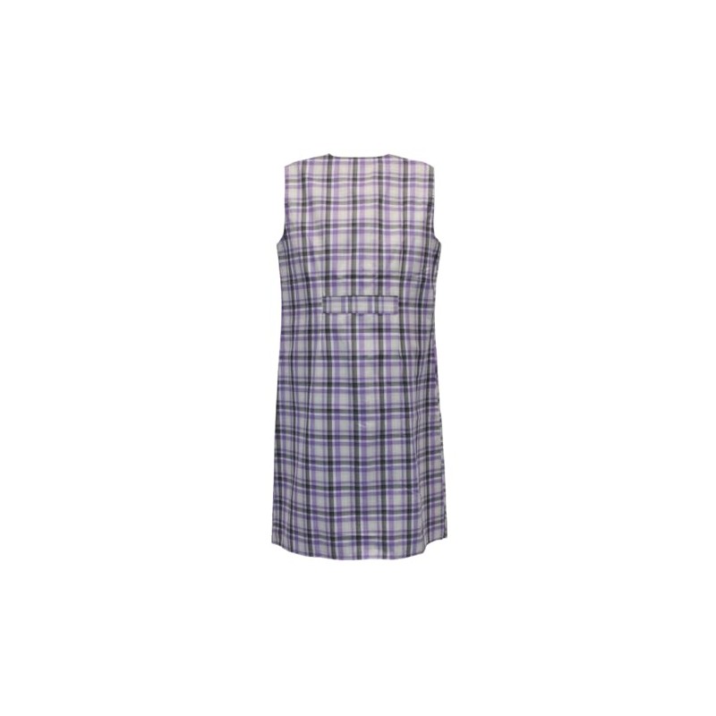 Schuerzenfabrik Button Gown Women's Mixed Fabric Checked Apron Sleeveless Cooking