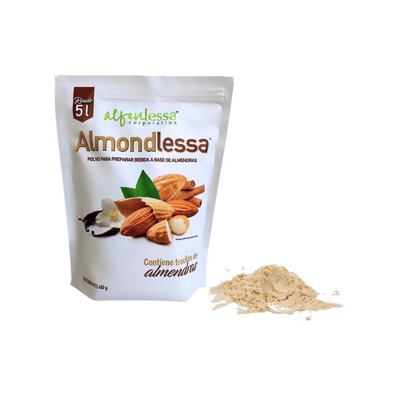 Almondlessa, Bebida de Almendras en Polvo, con Inulina de Agave,