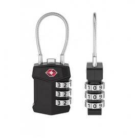 TSA Wire Combination Password Lock for Luggage & Lockers TSA Wire Combination Lock - Black 2ea