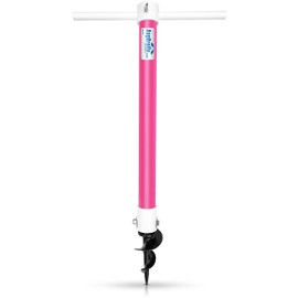 AugHog® AugBrella Commercial-Grade Beach Umbrella Sand Anchor White – Heavy-Duty 31″ Deep Auger with Stainless Steel Hardware – Fits Poles up to 1.6″ – UV & Impact Resistant – Made in USA (Pink)
