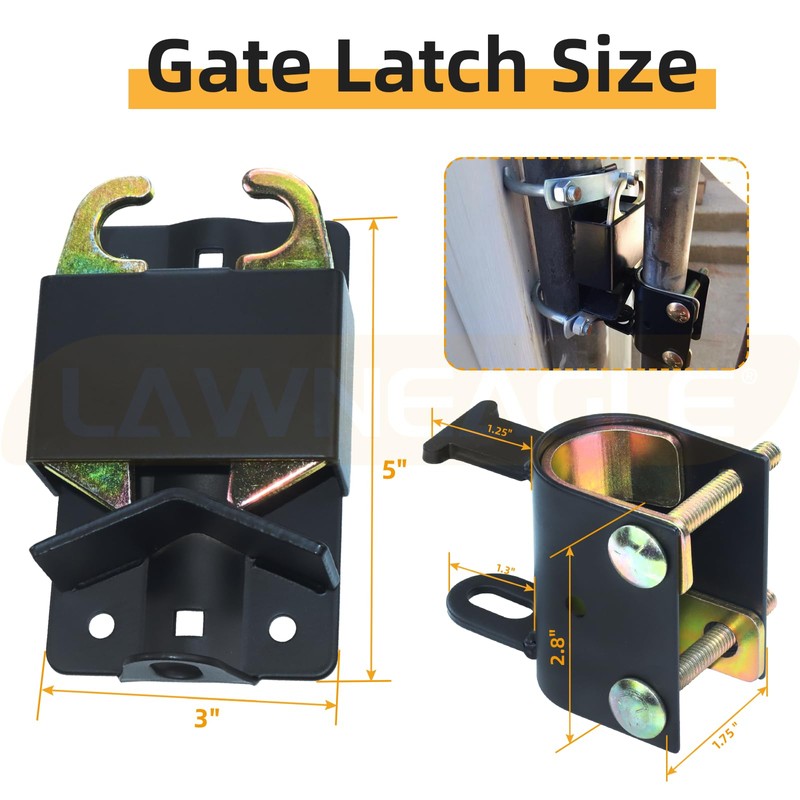 LAWNEAGLE 2 Pack S16100700 Small Black Two Way Lockable Gate