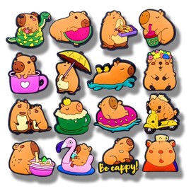 MONRADO 16PCS Capybara Shoe Charms, Shoe Decoration Party Gifts for Boys Girls Kids Women, Men, Polyvinyl Chloride, No Gemstone