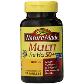 Nature Made Multi for Her 50+ Vitamin/Mineral Tablets 90 ea (Pack of 5)