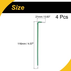 WorkBless 2.5mm Ball End Hex Key Wrench 4 Pcs l Shaped Long Arm S2 Steel Repairing Tool (Green)