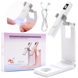 Cordless Mini Nail Lamp LEDSUUEI【Skin-Safe Curing】Portable Handheld UV Light for Gel Nails Rechargeable, Fast Flash Cure LED Nail Dryer for Polish, Nail Strips Salon Home Travel with Stand, White