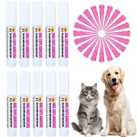 YMCCOOL 10pcs of Special Pet Nail Adhesive Glues & 20pcs of Applicator Tips for Cat Nail Caps and Dog Nail Caps