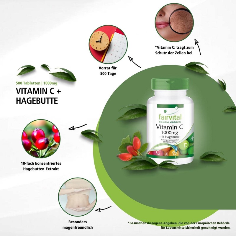 Fairvital Vitamin C 1000 mg Buffered – High Dose –