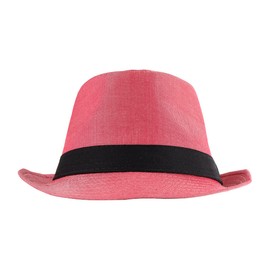 WESTEND Unisex Spring/Summer Herringbone Fashion Fedora Hat Fuchsia