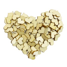 300 Pcs 0.66 inch Wood Heart Cutouts,Unfinished Wooden Hearts for Crafts,Heart Sign Tag,DIY Unfinished Wooden Ornaments Embellishments for Valentines Day Guest Book Decoration