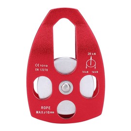 30KN Large Single Pulley Bearing Sheave Sliding Side Plate for Rescue Outdoor Rock Climbing Aerial WorkingRed