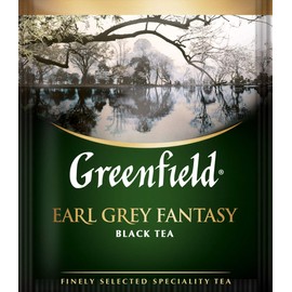 Greenfield Earl Grey Fantasy Сlassic Collection Black Tea Finely Selected Speciality Tea 100 Double Chamber Teabags With Tags in Foil Sachets