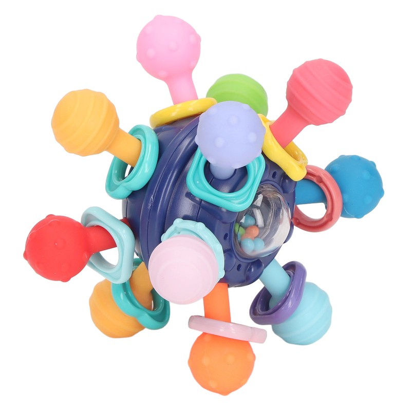 Baby Sensory Teething Toy Grasping Activities Bright Colors Silicone Soothes