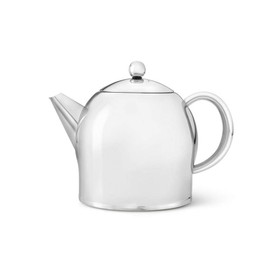 bredemeijer Santhee Double Walled Teapot, 1.4-Liter Stainless Steel Glossy Finish with Glossy Accents