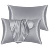 Yorkshire Bedding Satin Pillow Cases 2 Pack – Luxurious Grey