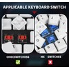 Arctic-Fox Low Profile Keycaps,Black PBT Doubleshot Click Text Clear Key