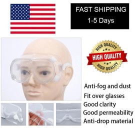 Unbranded Safety Goggles Over Glasses Lab Work Eye Protective Eyewear Clear Lens ANSI
