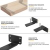 HITOMEN Heavy Duty Floating Shelf Brackets, 4-Inch (1/5'' Thick) Hidden
