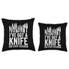 Knife Collector Knives Collecting Throw Pillow
