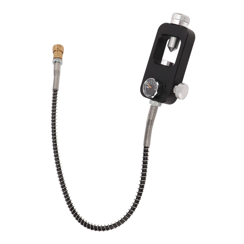 Diving Tank Refill Adapter with Gauge Hose Aluminium Alloy Durable