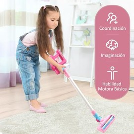 Risom Aspiradora de Juguete para Niños, Mini Aspiradora Infantiles Juego de Aspirador con succión de Trabajo para un Juego Realista Juguetes De Limpie