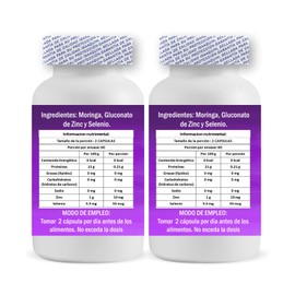 DUO Moringa,Zinc & Selenio 120 capsulas de 500 mg