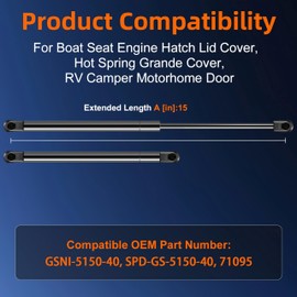 Euplokeer Qty (2) ML33-40 GSNI-5150-40 15in Gas Shock Strut for Boat Seat Entrance Engine Hatch Parts, SL13-40 ML33-40 Spring Lift Support for RV Camper Motorhome Door Truck Toolbox Parts Accessories