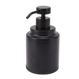 Stainless Steel Soap Dispenser Manual Liquid Pump Hand Press Bottle for Shampoo Shower Lotion Black Circular 300ML