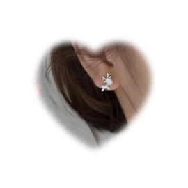 Christmas Reindeer Earrings Boho Crystal Reindeer Earrings Rhinestone Reindeer Stud Earrings Rose Gold Deer Earrings Glitter Festival Earrings Jewellery for Women and Teenage Girls, Alloy Steel