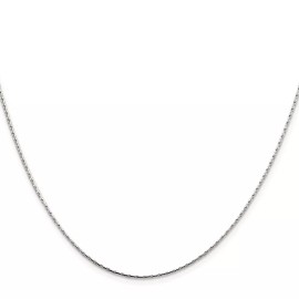 GlittersandGold Sterling Silver 1mm Oval Box Chain Necklace