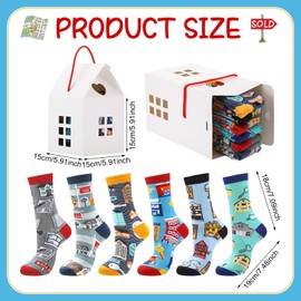 Shyyween 6/12 Pairs Teacher Socks with Novelty Box Appreciation Gifts for Teacher Graduation Party Back to School Birthday (6 Pairs,House,One Size)