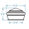 Woodway Small Copper Pyramid Post Cap, fits 3.5" Post, with
