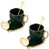 All-Pie 2 Sets of Espresso Coffee Cups and Saucer 300ml