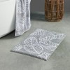 Fusion - Grey Leaf Bath Mat (50 x 80cm) -