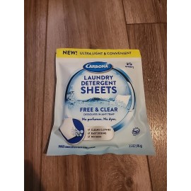 Carbona Laundry Detergent Sheets - Free & Clear (1 Pack - 25 Sheets)