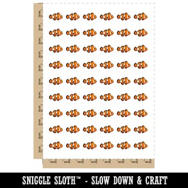 Clownfish Clown Fish Temporary Tattoo Water Resistant Fake Body Art Set Collection - 54 1" Tattoos (1 Sheet)