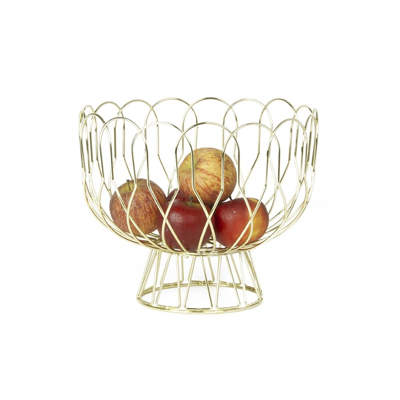 Present Time Wired Fruit Bowl, Gold, 26 x 28 cm,